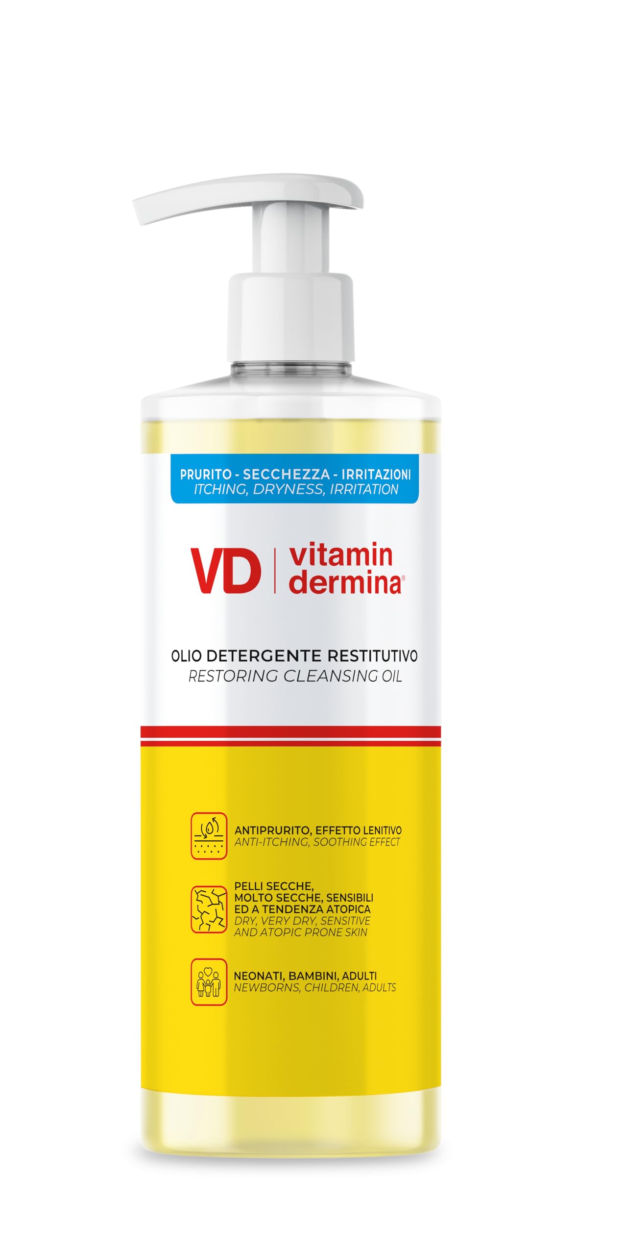 Vitamindermina Olio Detergente Restitutivo 500 ml Pelli Secche