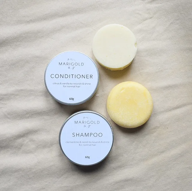 Marigold Charms Shampoo Conditioner set shampoo solido