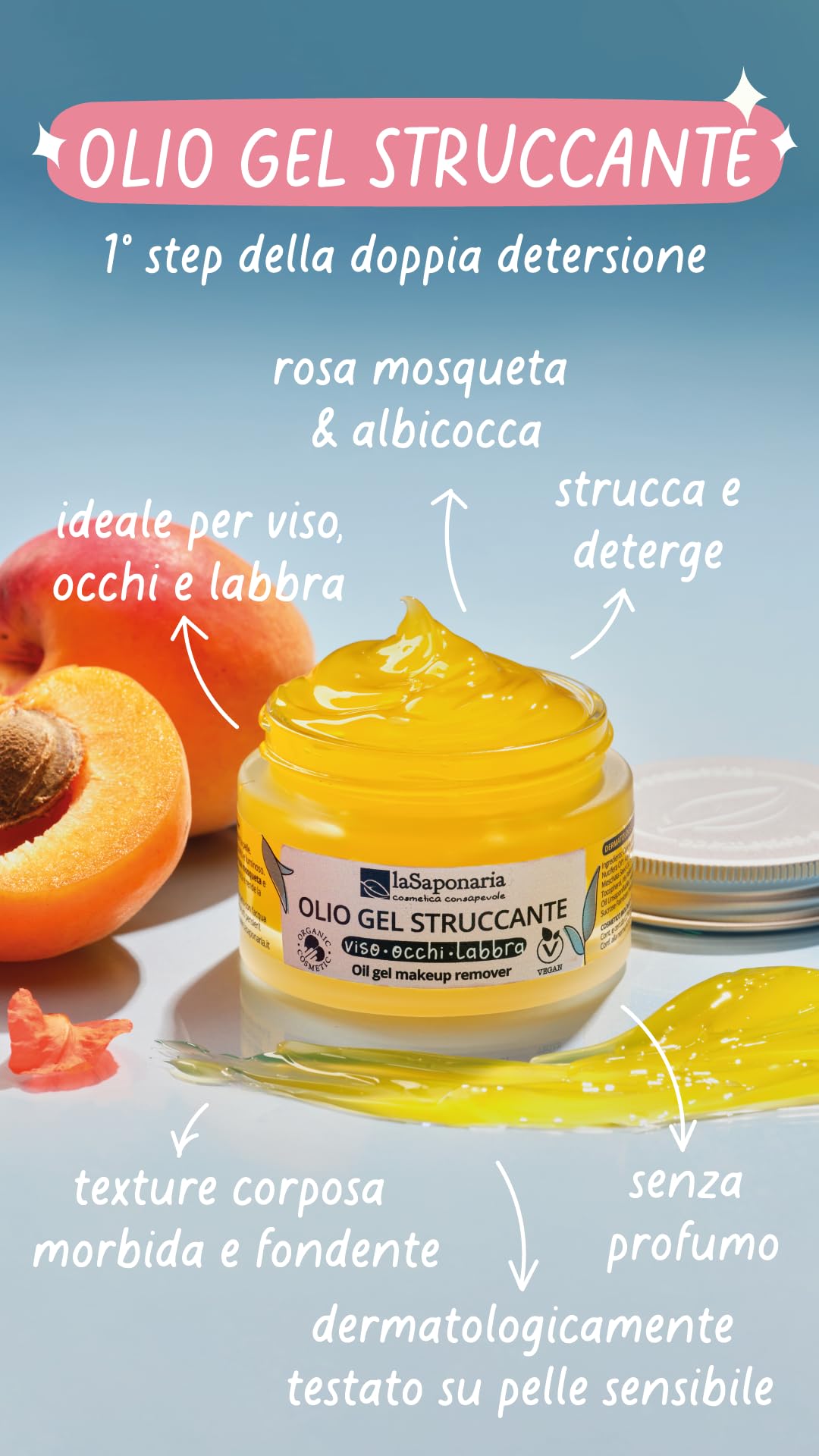 La Saponaria Rosa Mosqueta olio gel struccante 50ml nutriente