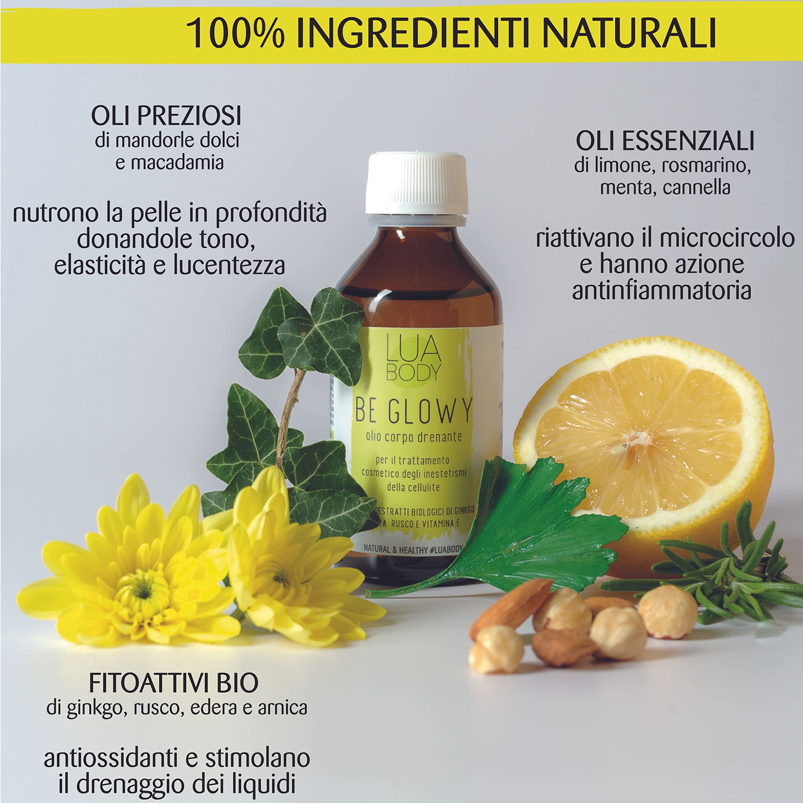Lua Body Be Glowy olio anticellulite drenante bio