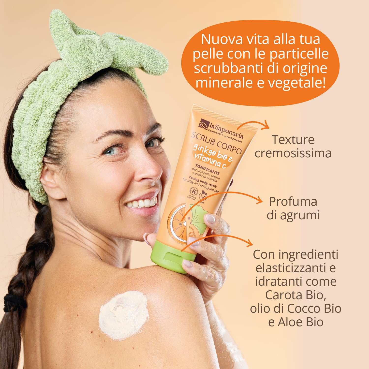 La Saponaria Scrub Corpo Tonificante ginkgo vitamina C 200 ml