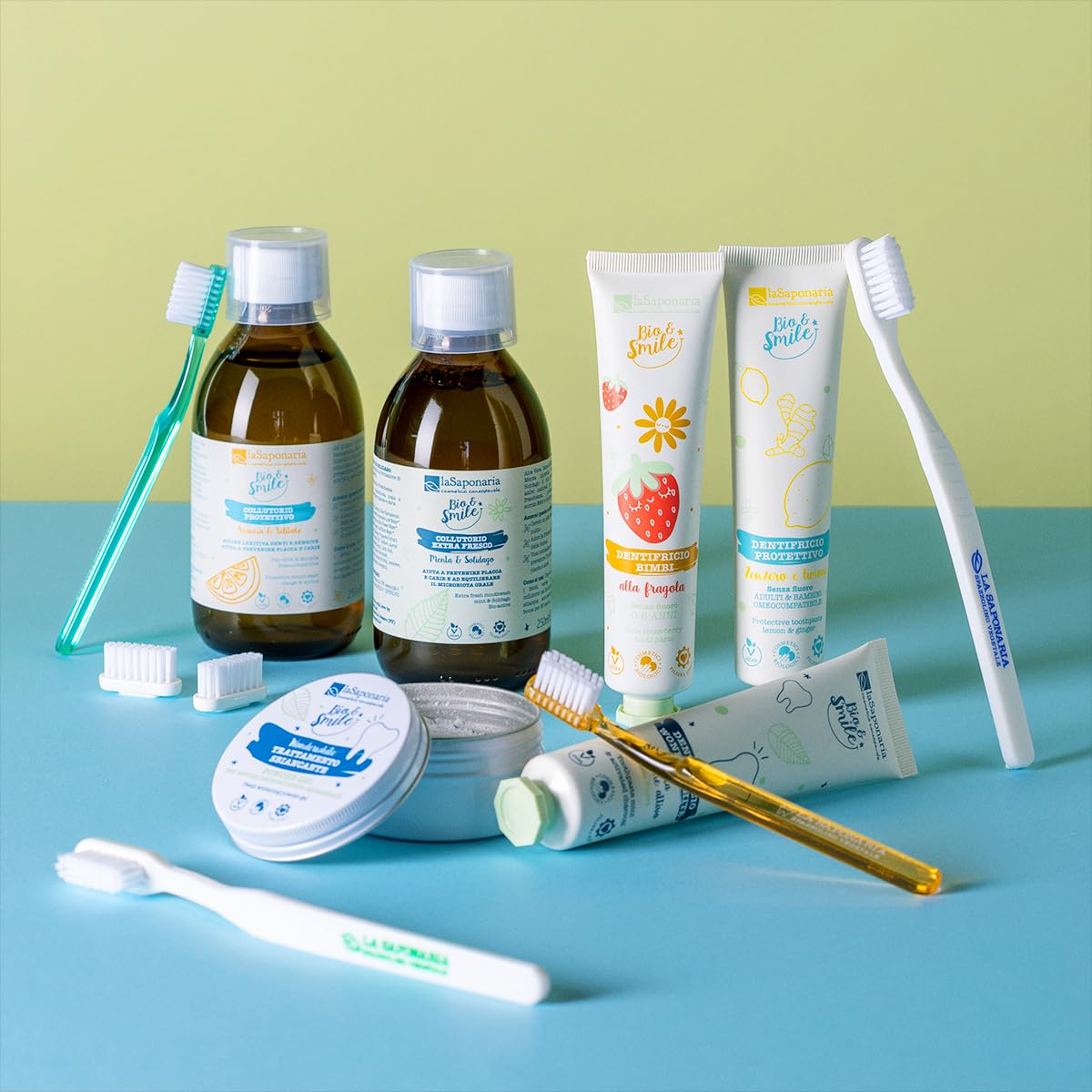 La Saponaria Bio&Smile testine spazzolino 2pz setole medie