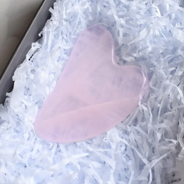 Marigold Charms pietra gua sha quarzo rosa viso levigante