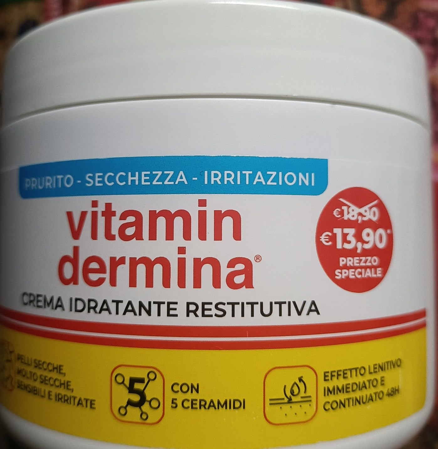 Vitamindermina Crema Idratante Restitutiva 400 ml pelle secca