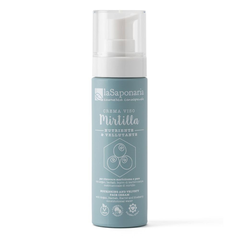 La Saponaria Mirtilla Crema Viso Nutriente 50 ml Pelli Secche