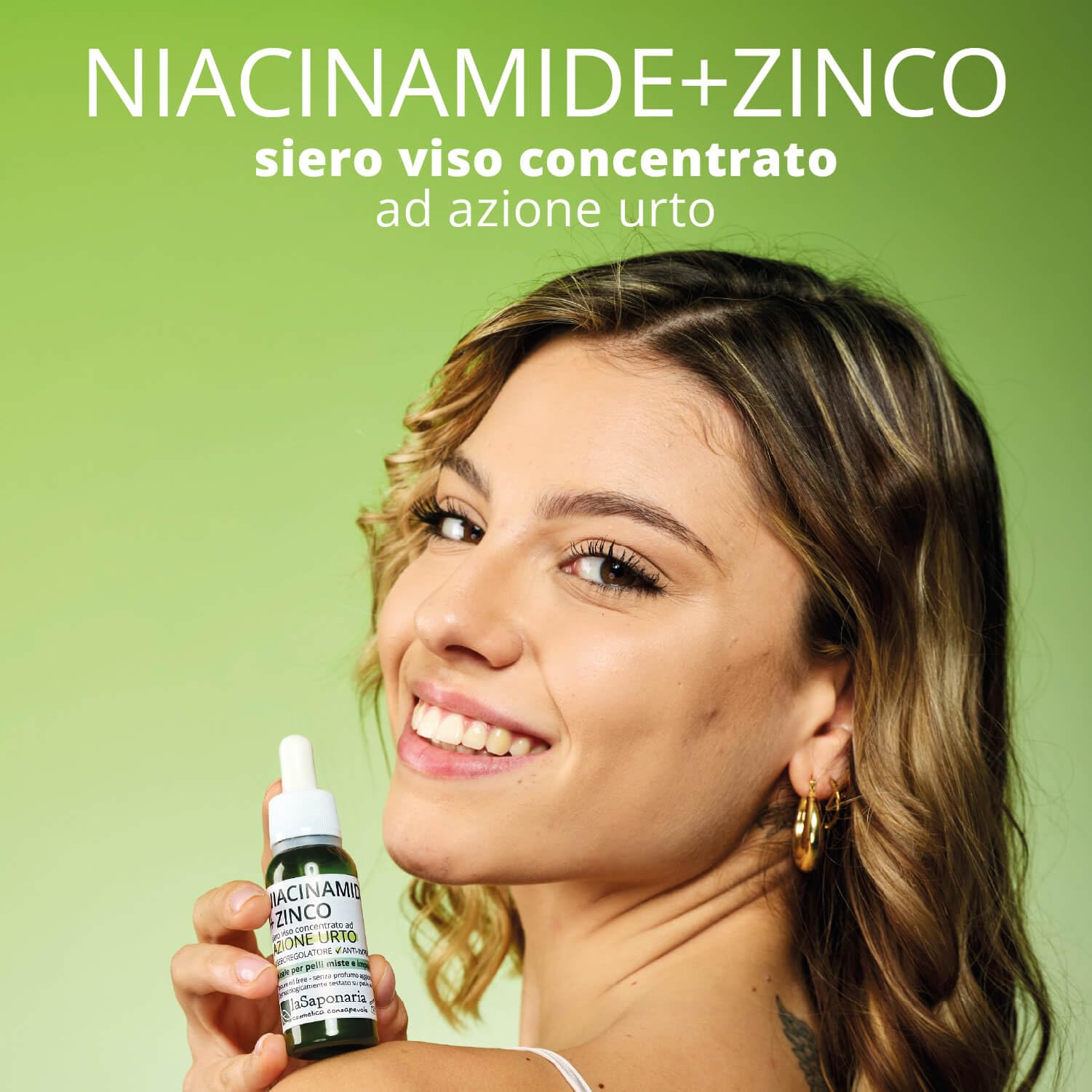 La Saponaria Niacinamide Zinco Siero Viso 30 ml Pelli Impure