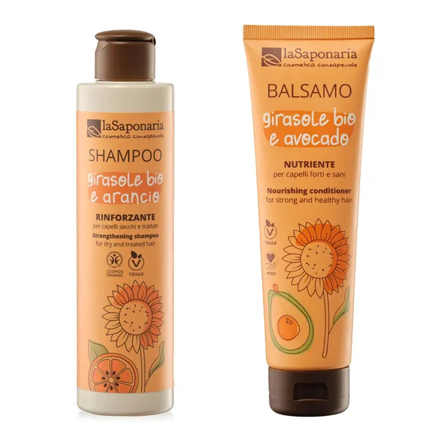 La Saponaria Girasole Arancio Kit Capelli 200+150 ml Secchi