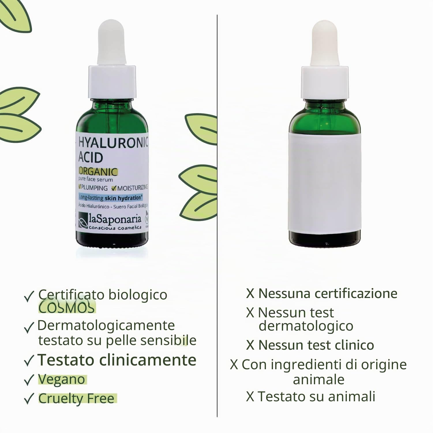 La Saponaria Siero Viso Acido Ialuronico 30 ml bio