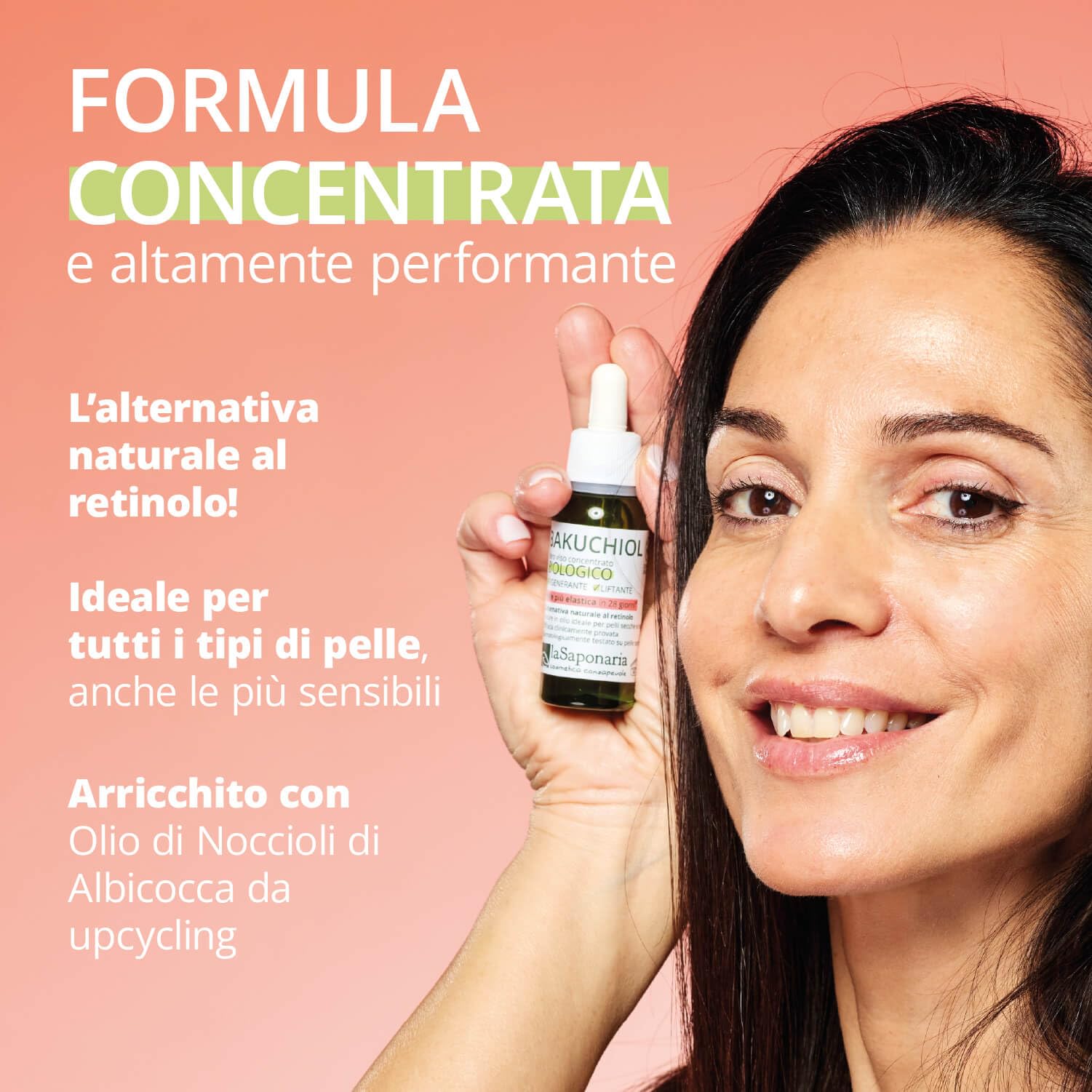 La Saponaria Siero Viso Bakuchiol antirughe olio 30 ml