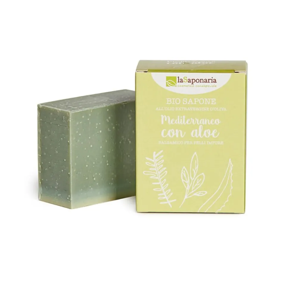 La Saponaria Mediterraneo Aloe sapone solido 100g pelli impure