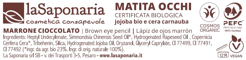 LaSaponaria Matita Occhi Cioccolato Bio Alta Pigmentazione