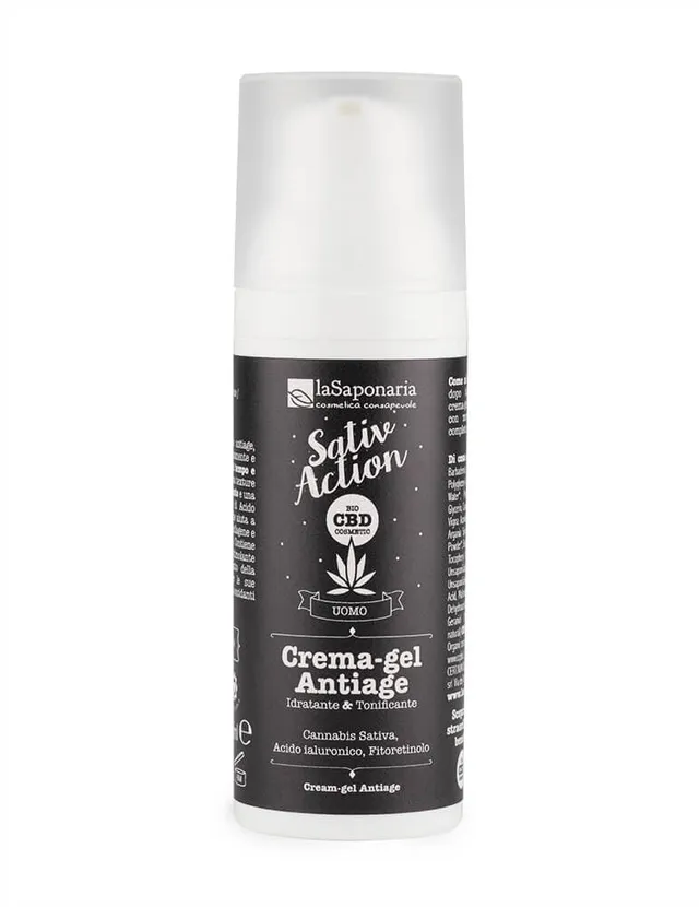 La Saponaria Crema Gel Viso Uomo Antiage 50 ml CBD Ialuronico