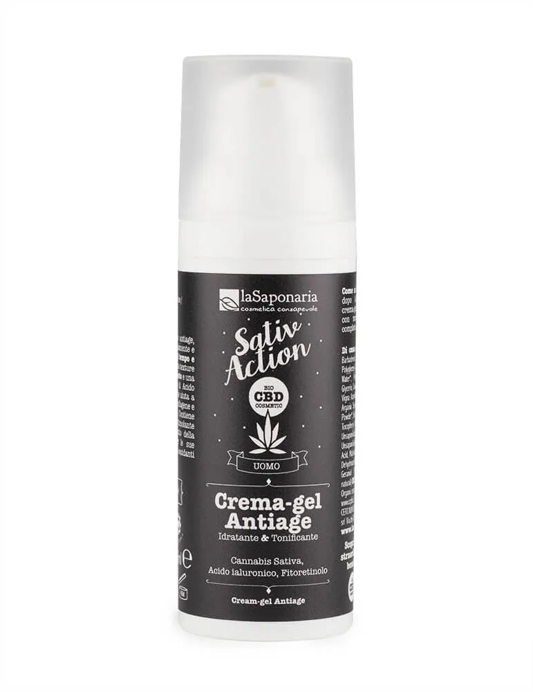 La Saponaria Crema Gel Viso Uomo Antiage 50 ml CBD Ialuronico