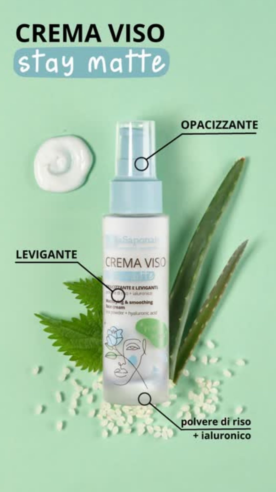 La Saponaria Stay Matte crema viso opacizzante 50 ml