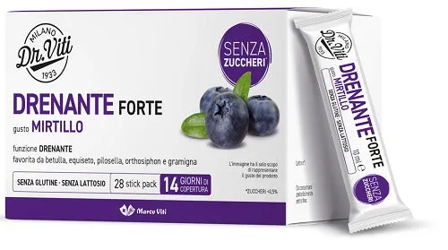 Naturari Dr Viti Drenante Forte integratore mirtillo 28 stick senza zuccheri