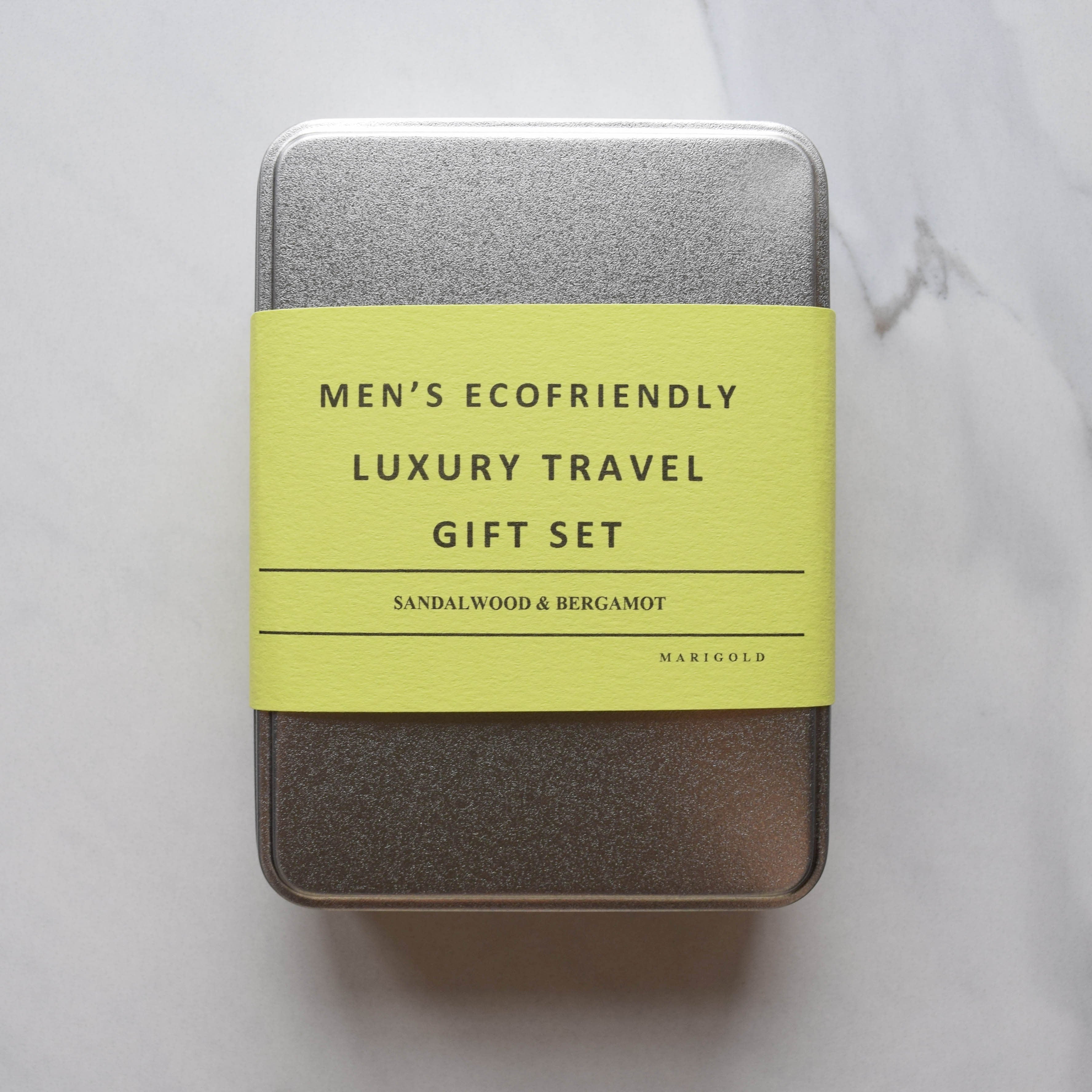 Marigold Charms Travel Set uomo shampoo solido sandalwood bergamot