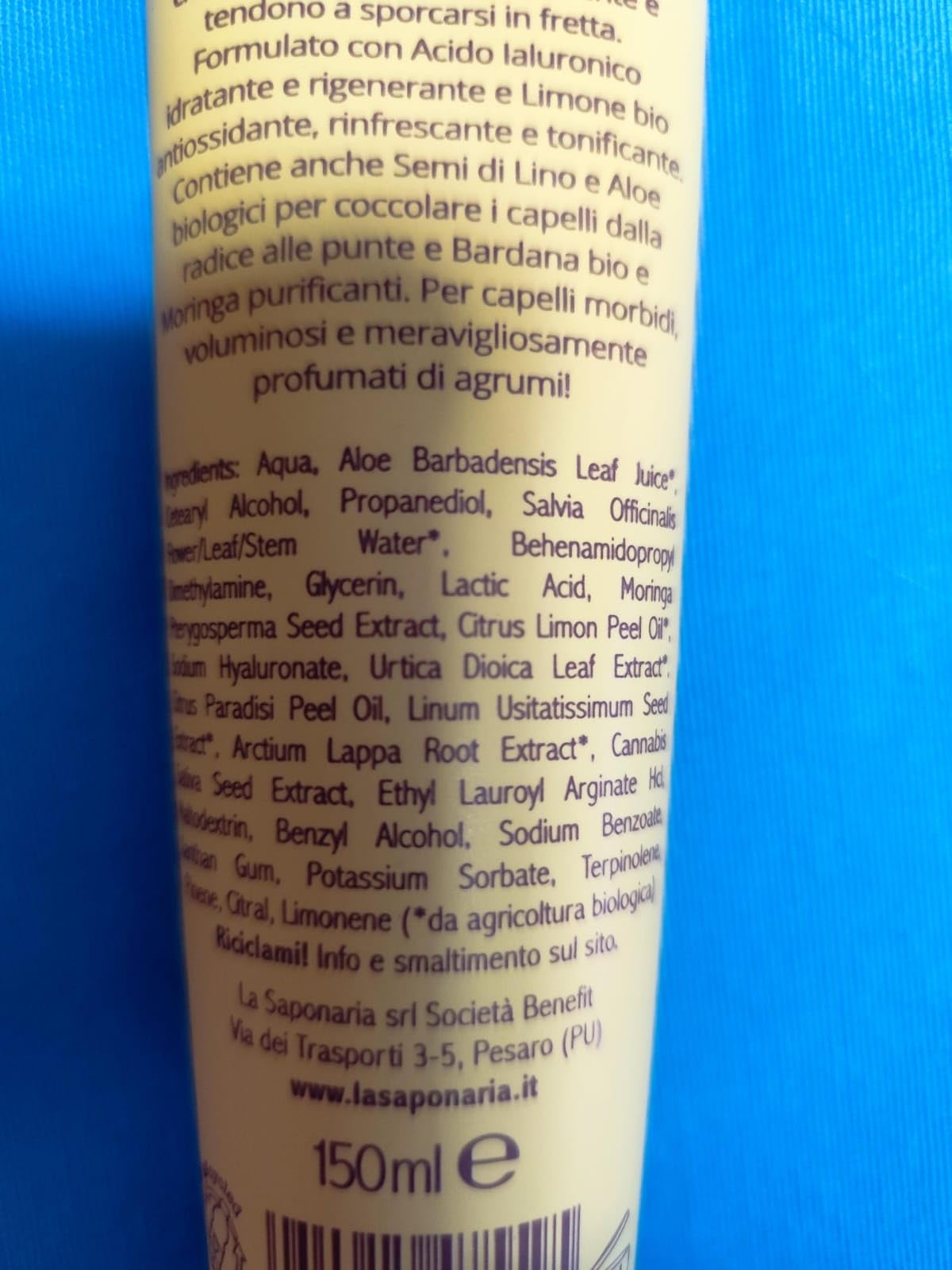 La Saponaria Limone balsamo capelli volumizzante 150 ml