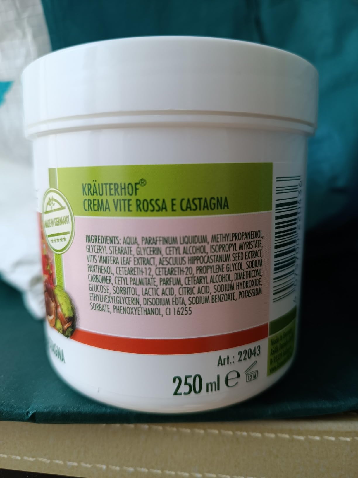 Kräuterhof Vite Rossa crema gambe 500 ml pantenolo
