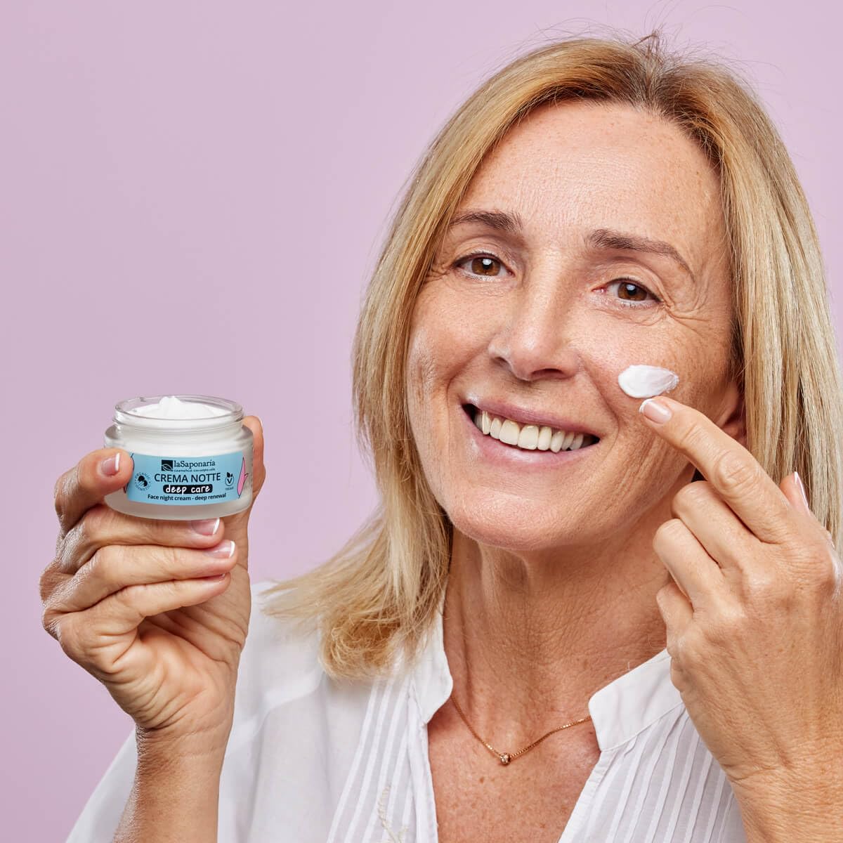 La Saponaria Crema Viso Notte Antirughe AHA e Peptidi 50 ml pelli mature