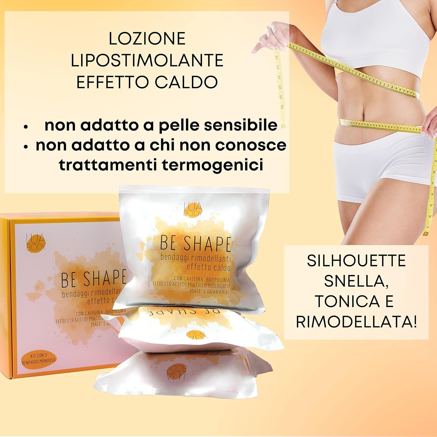 Lua Body Be Shape Bende Corpo 3 Pezzi Effetto Caldo