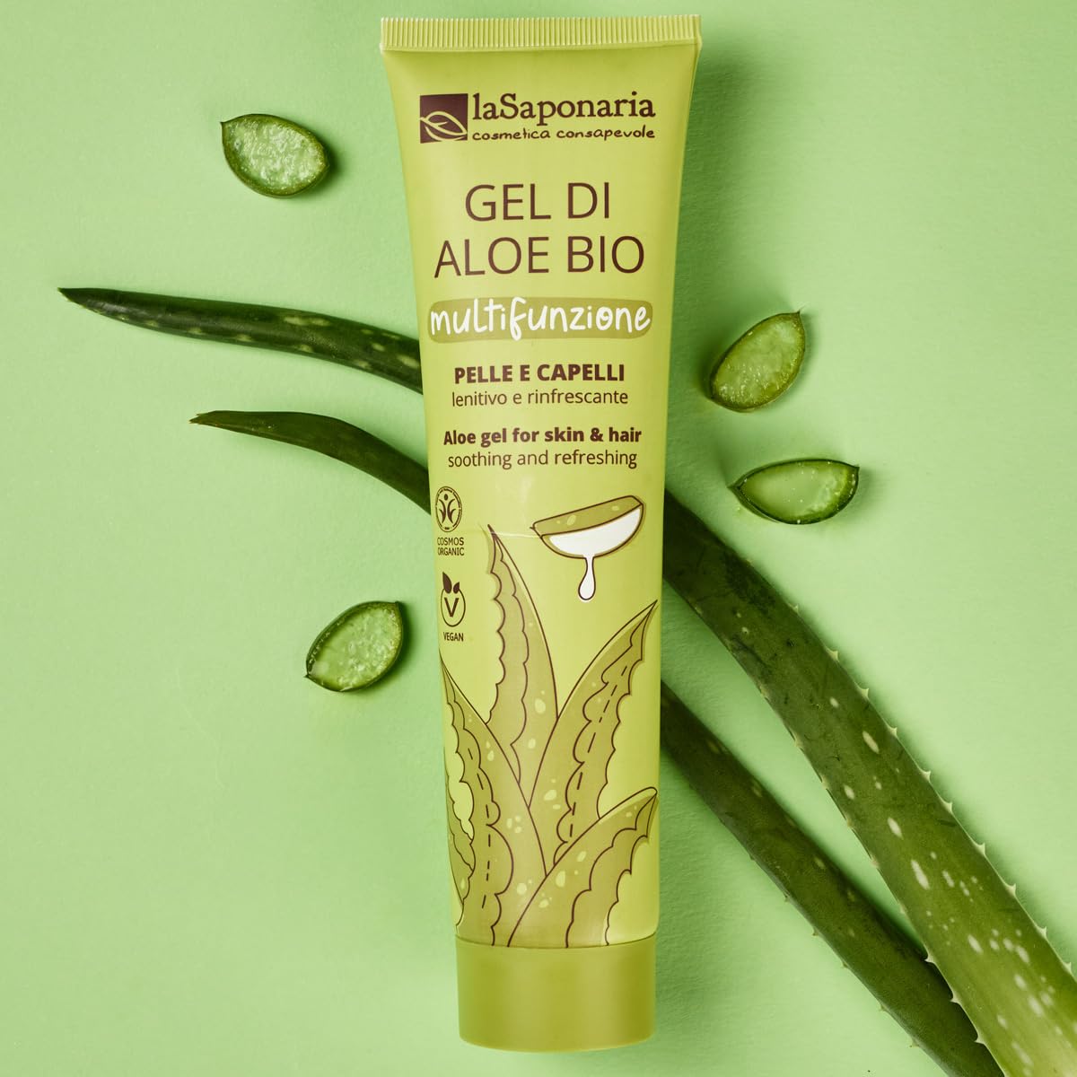 LaSaponaria Aloe Vera Bio Gel Viso Corpo 150 ml 96% puro lenitivo