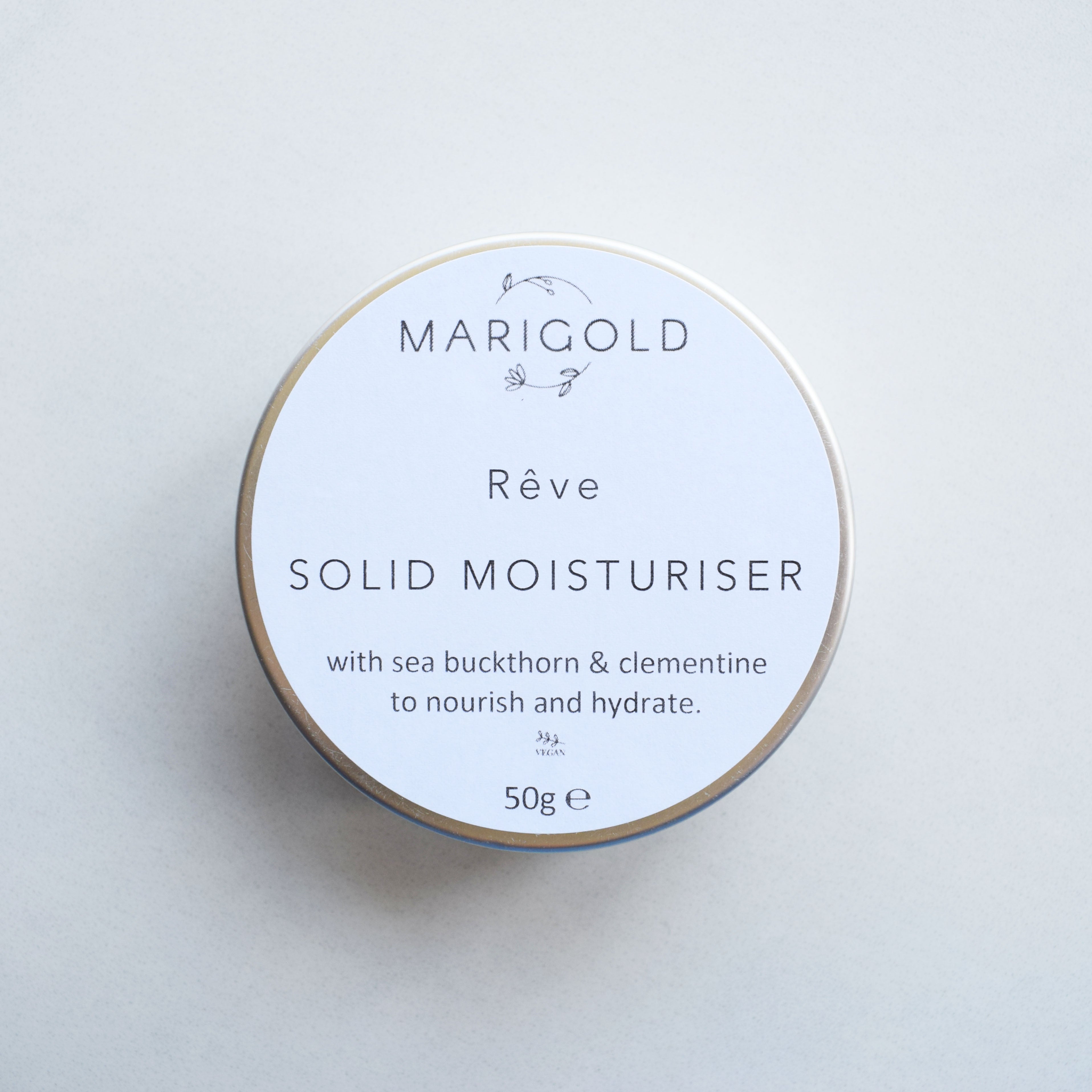Marigold Charms crema corpo solida burro karitè barattolo latta