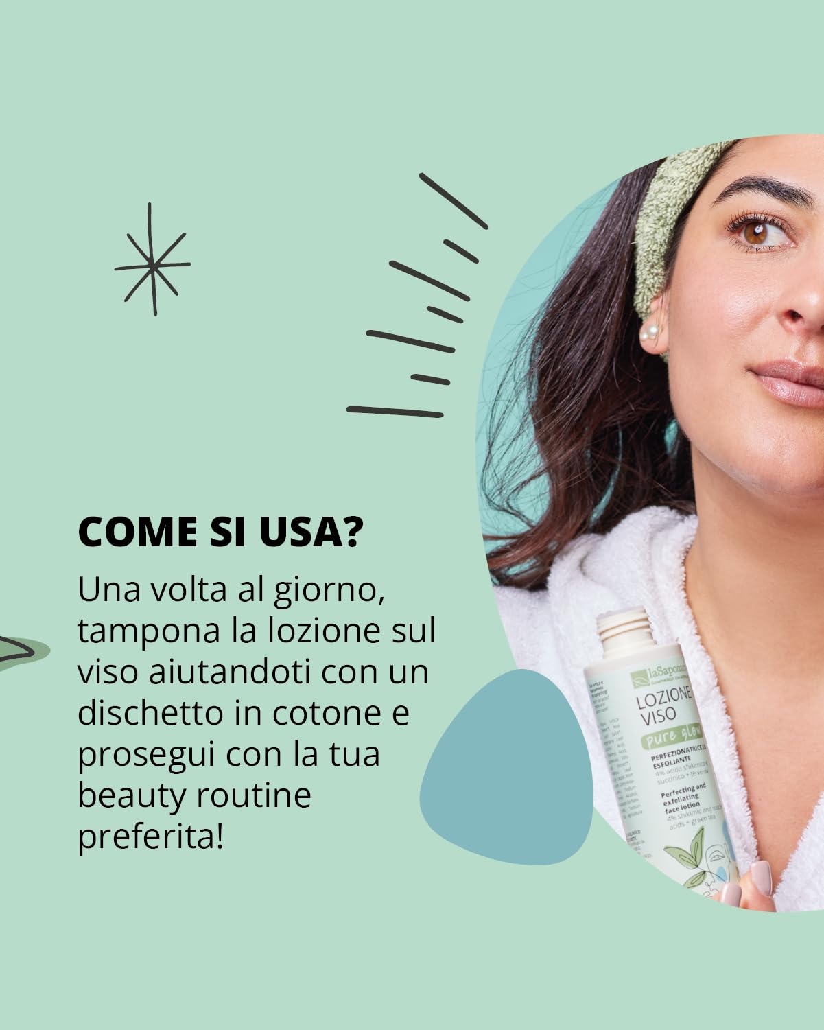 La Saponaria Pure Glow lozione viso 150 ml esfoliante