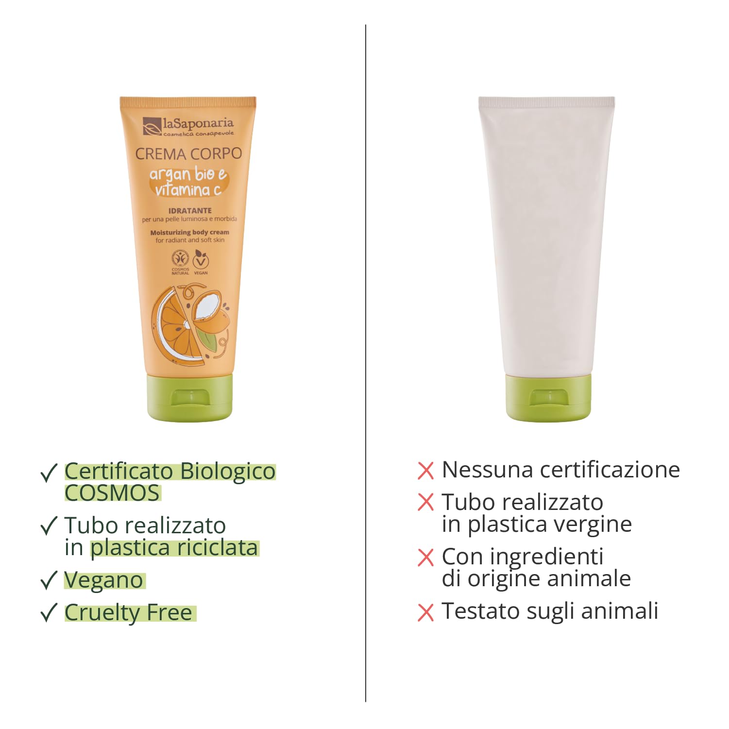 La Saponaria Argan e Vitamina C crema corpo 200 ml illuminante