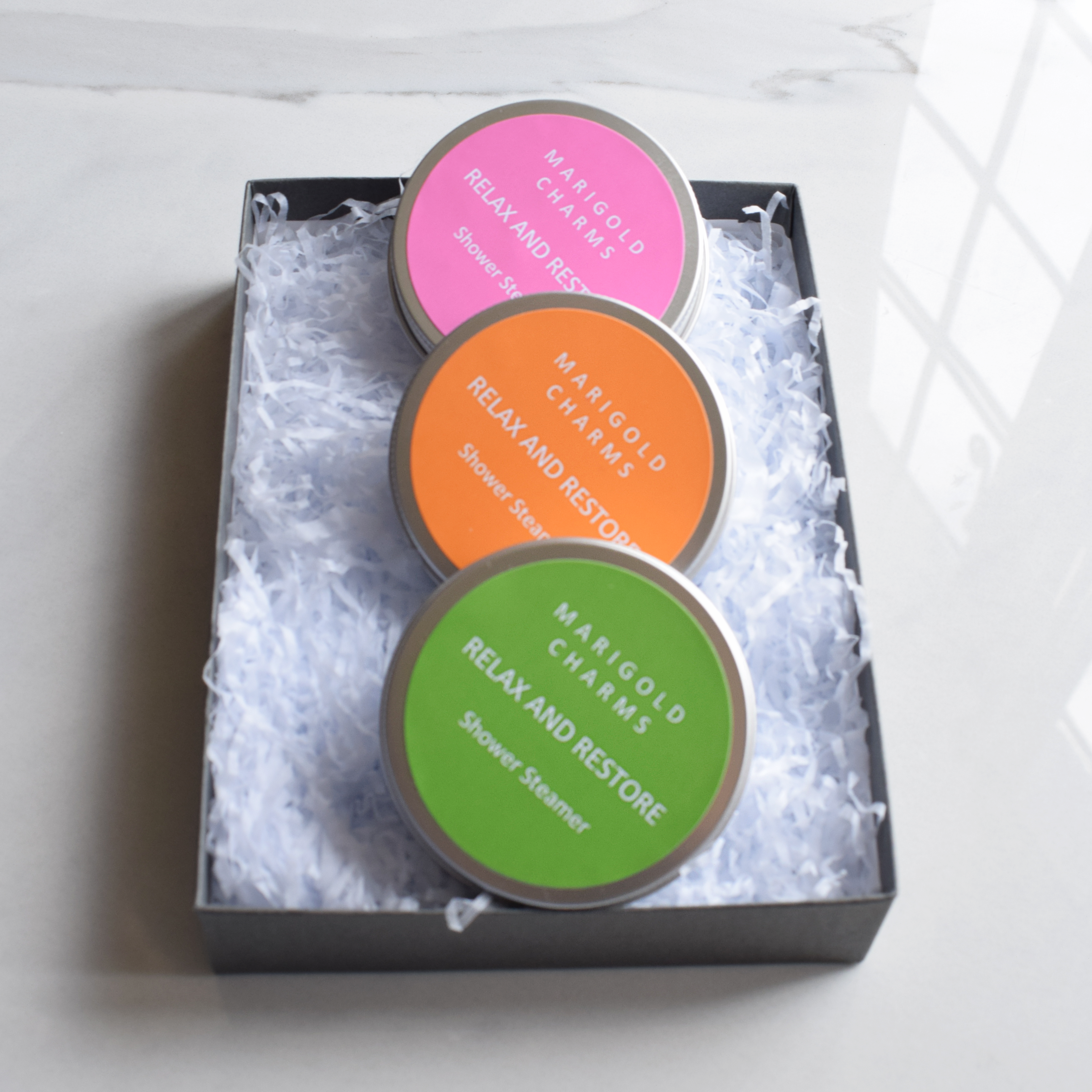 Marigold Charms Trio steamer doccia vegani 3 pezzi assortiti