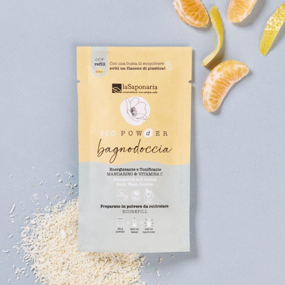 La Saponaria bagnodoccia polvere 25g mandarino energizzante