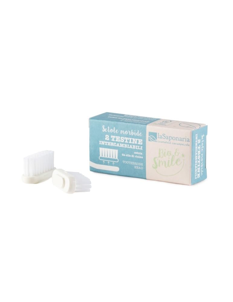 La Saponaria Testine Ricambio Spazzolino Ecologico Setole Morbide 2 pz