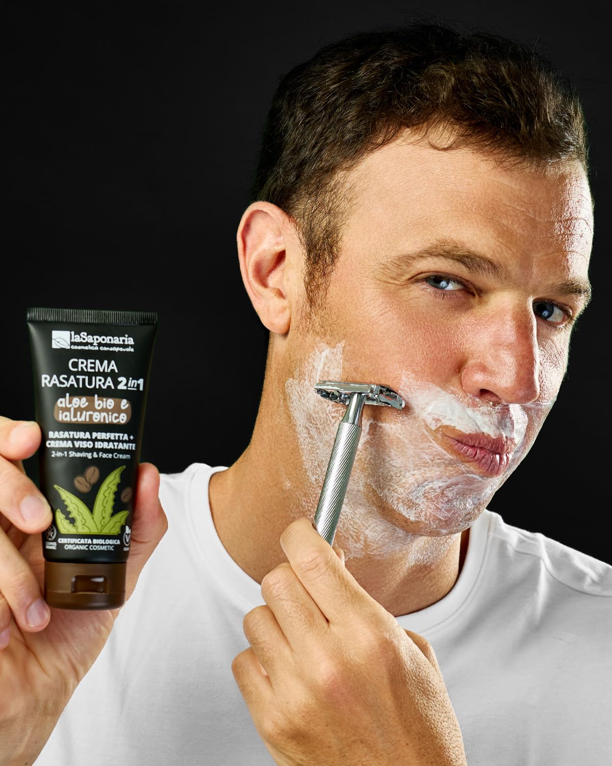 La Saponaria Uomo 2in1 crema rasatura e viso 100 ml