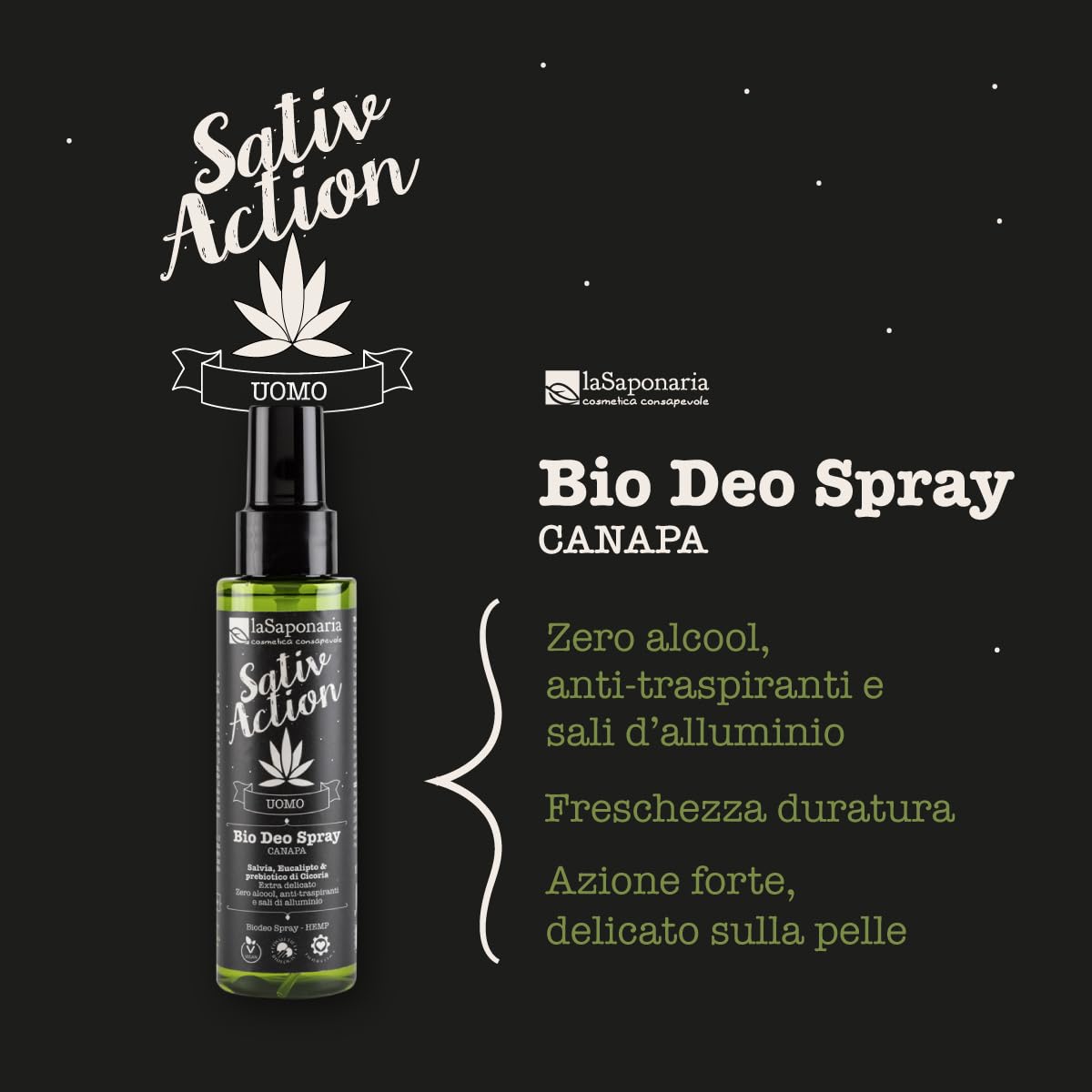 LaSaponaria Biodeo Spray Canapa deodorante 100 ml bio