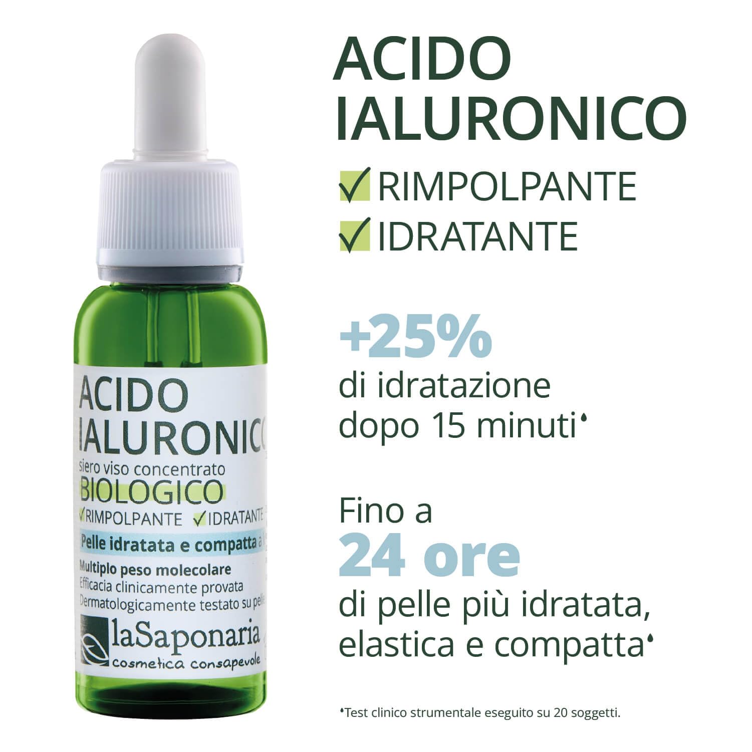 La Saponaria Acido Ialuronico Siero Viso 30 ml antiage