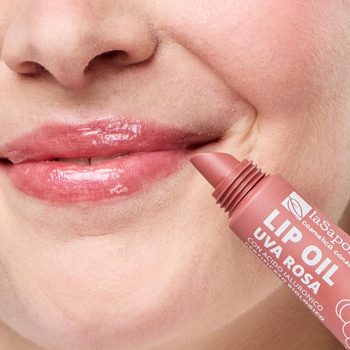 La Saponaria Lip Oil Bio Olio Labbra Uva Rosa 12 ml rimpolpante