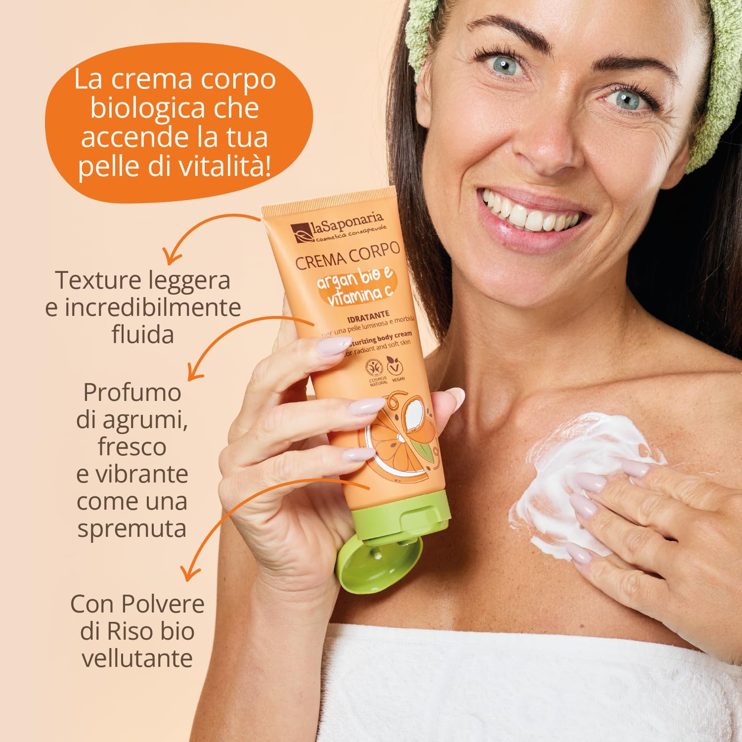 La Saponaria Argan e Vitamina C crema corpo 200 ml illuminante