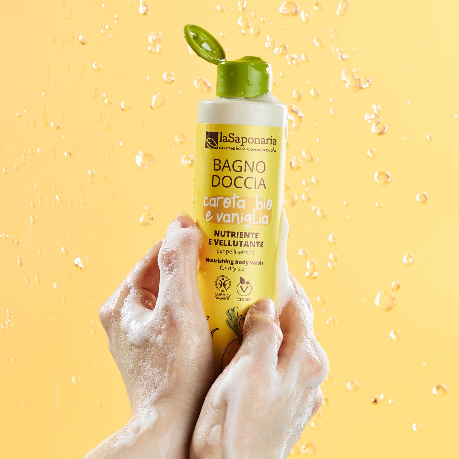 La Saponaria Vaniglia e Carota bagnoschiuma 200 ml pelle secca