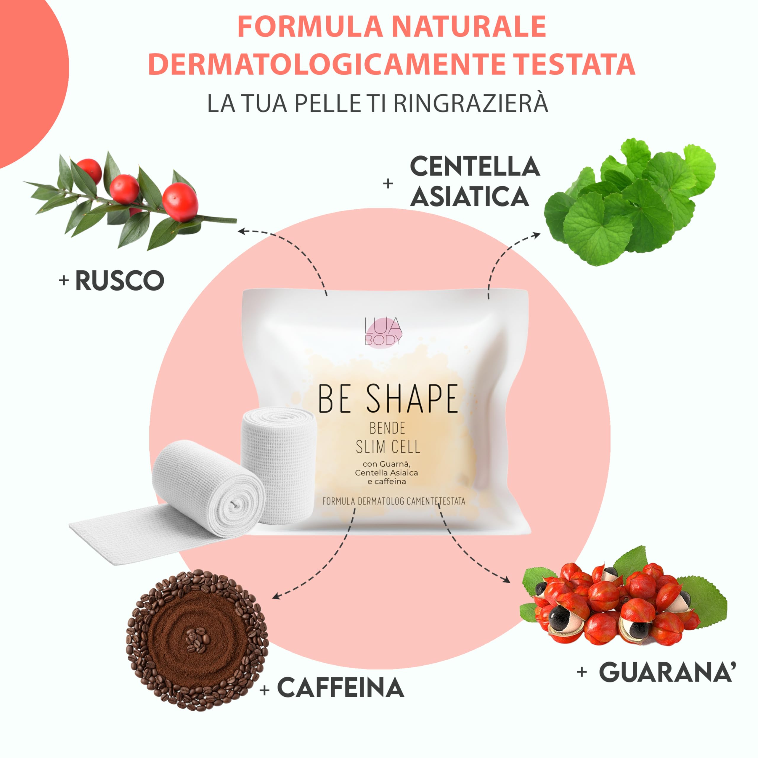 Lua Body Be Shape Slim Cell bende anticellulite kit 3 pezzi drenanti