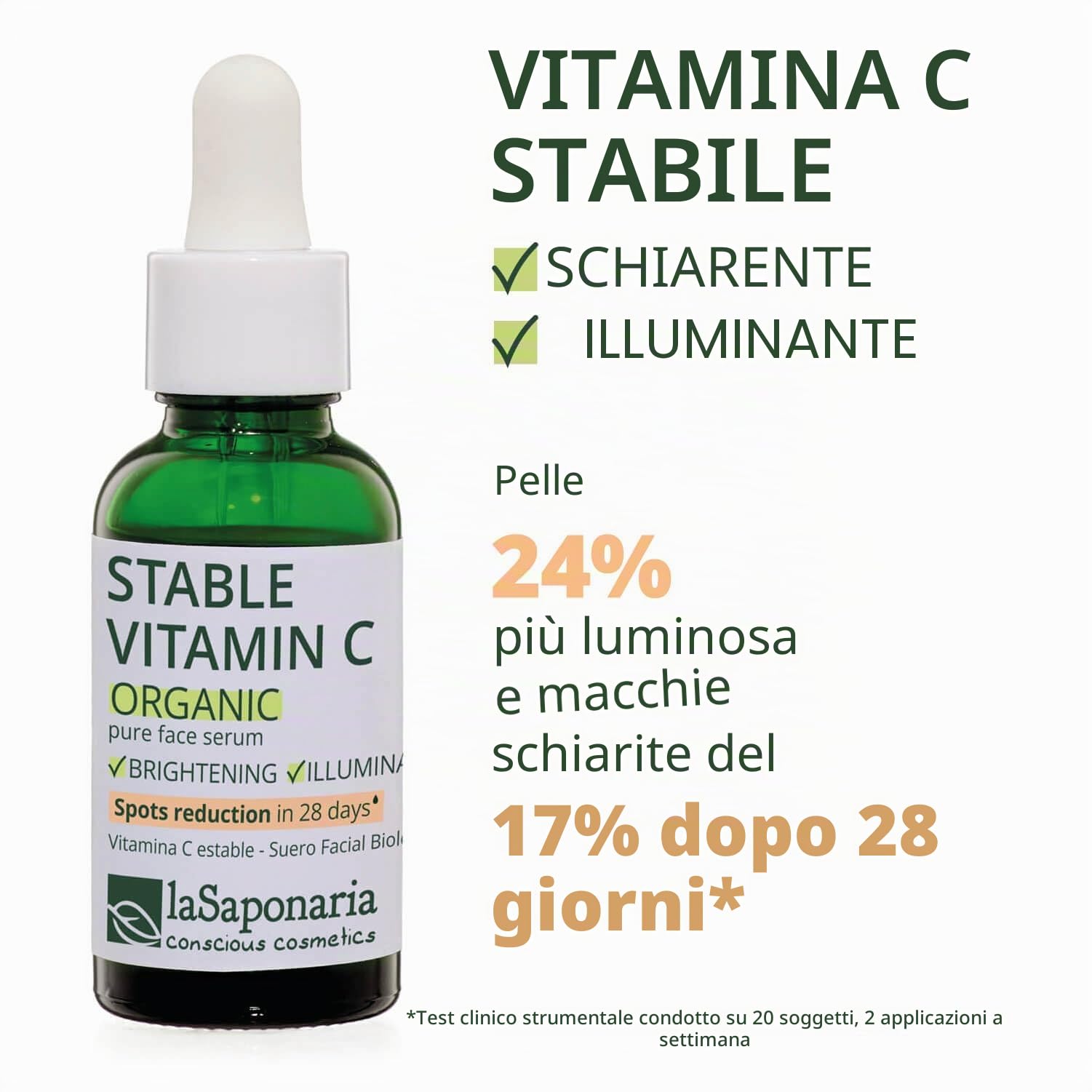 La Saponaria Siero Viso Antimacchie Vitamina C 30 ml illuminante