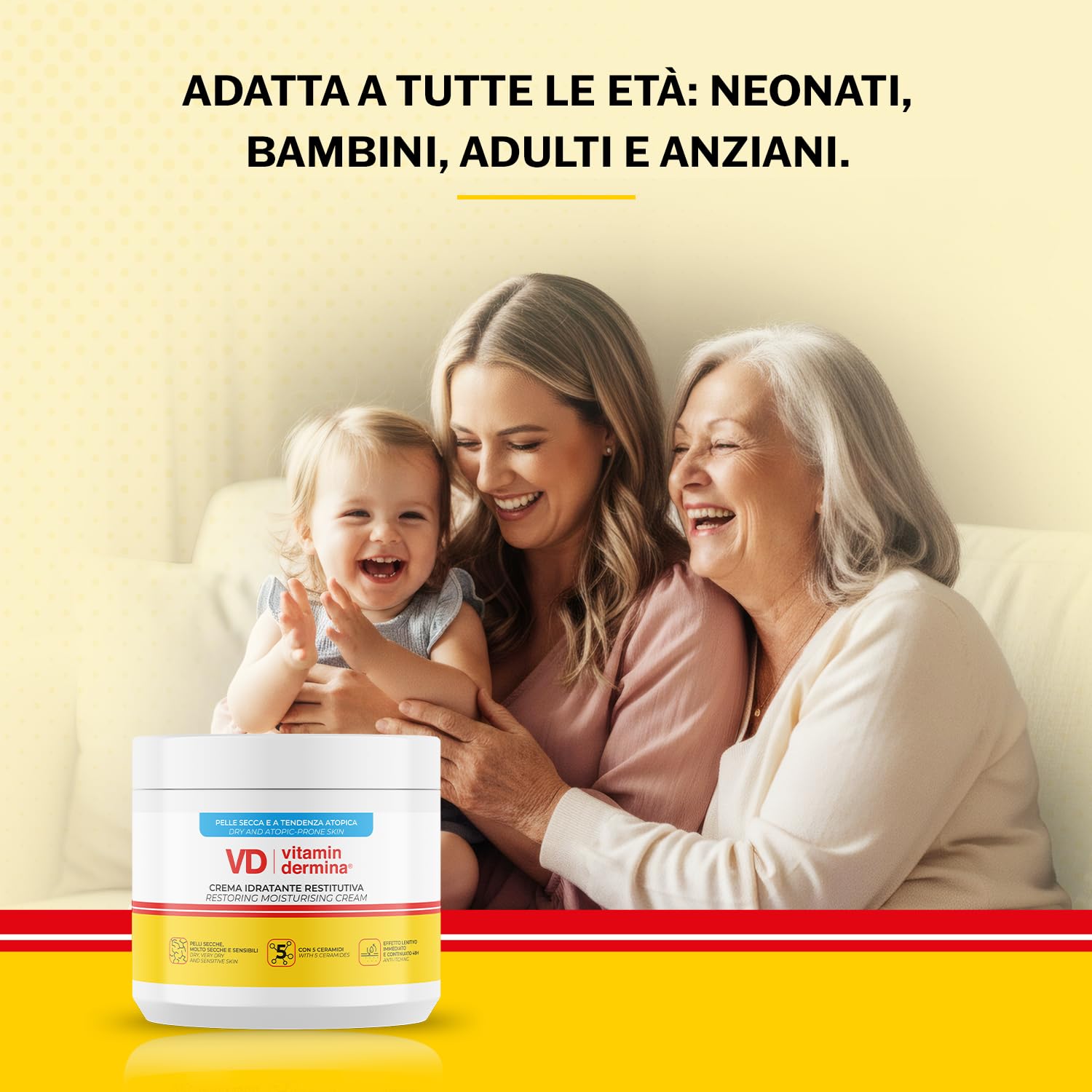 Vitamindermina Crema Idratante Restitutiva 400 ml pelle secca