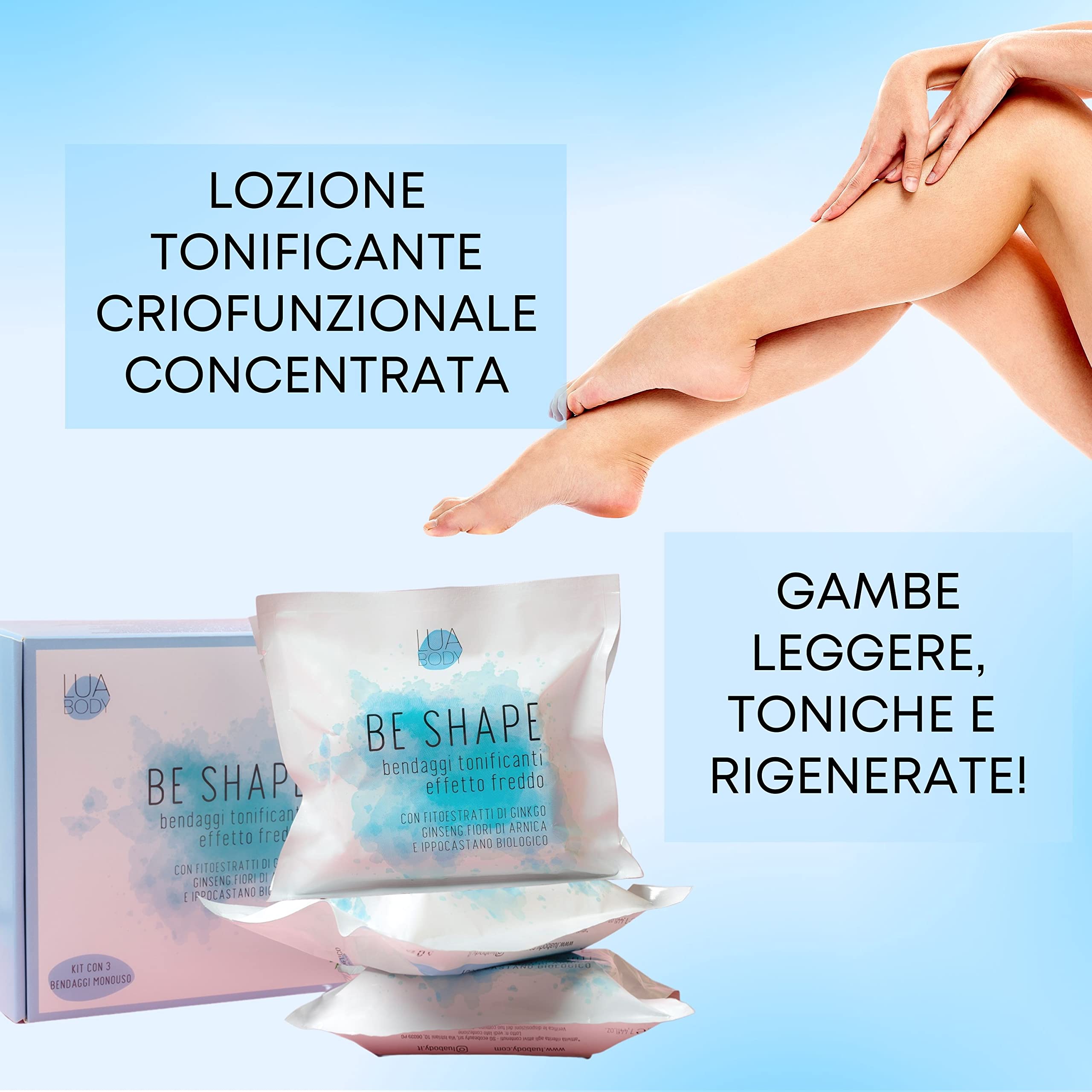 Lua Body Be Shape Bende Anticellulite 3 Pezzi Effetto Freddo