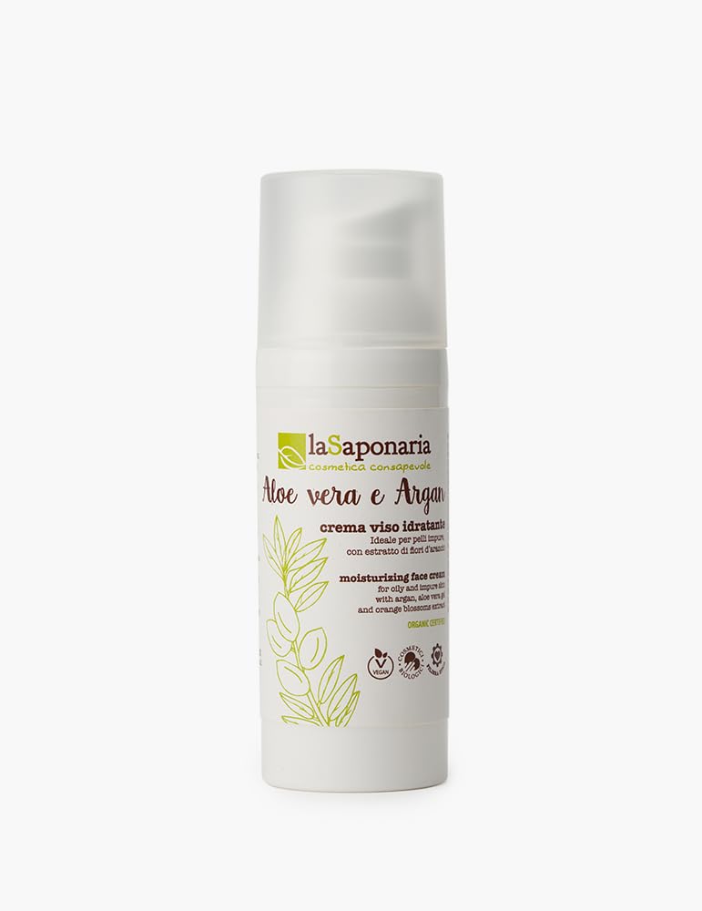 La Saponaria Aloe e Argan crema viso idratante 50 ml