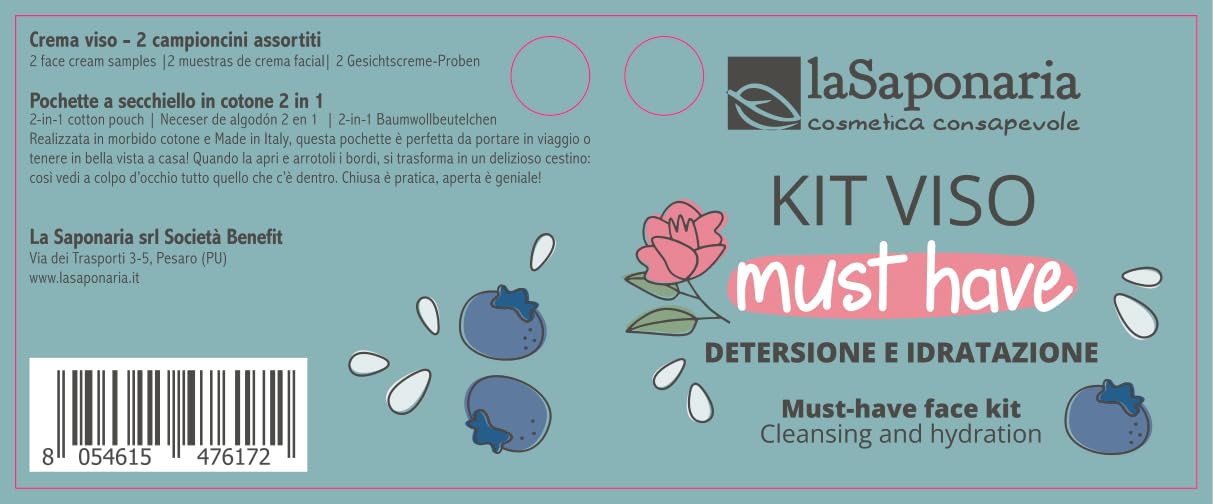 La Saponaria Must Have Kit Viso Pochette Viaggio Mirtilla