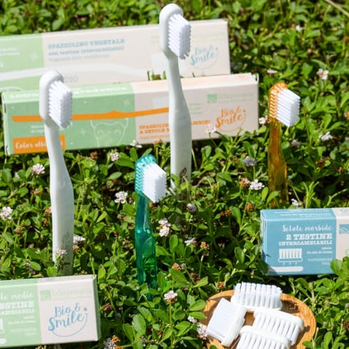 La Saponaria Bio&Smile testine spazzolino 2pz setole medie
