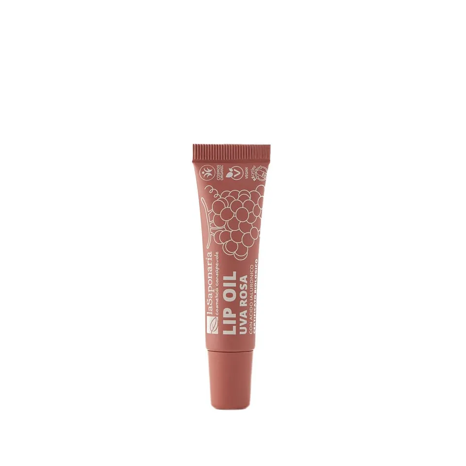 La Saponaria Lip Oil Bio Olio Labbra Uva Rosa 12 ml rimpolpante