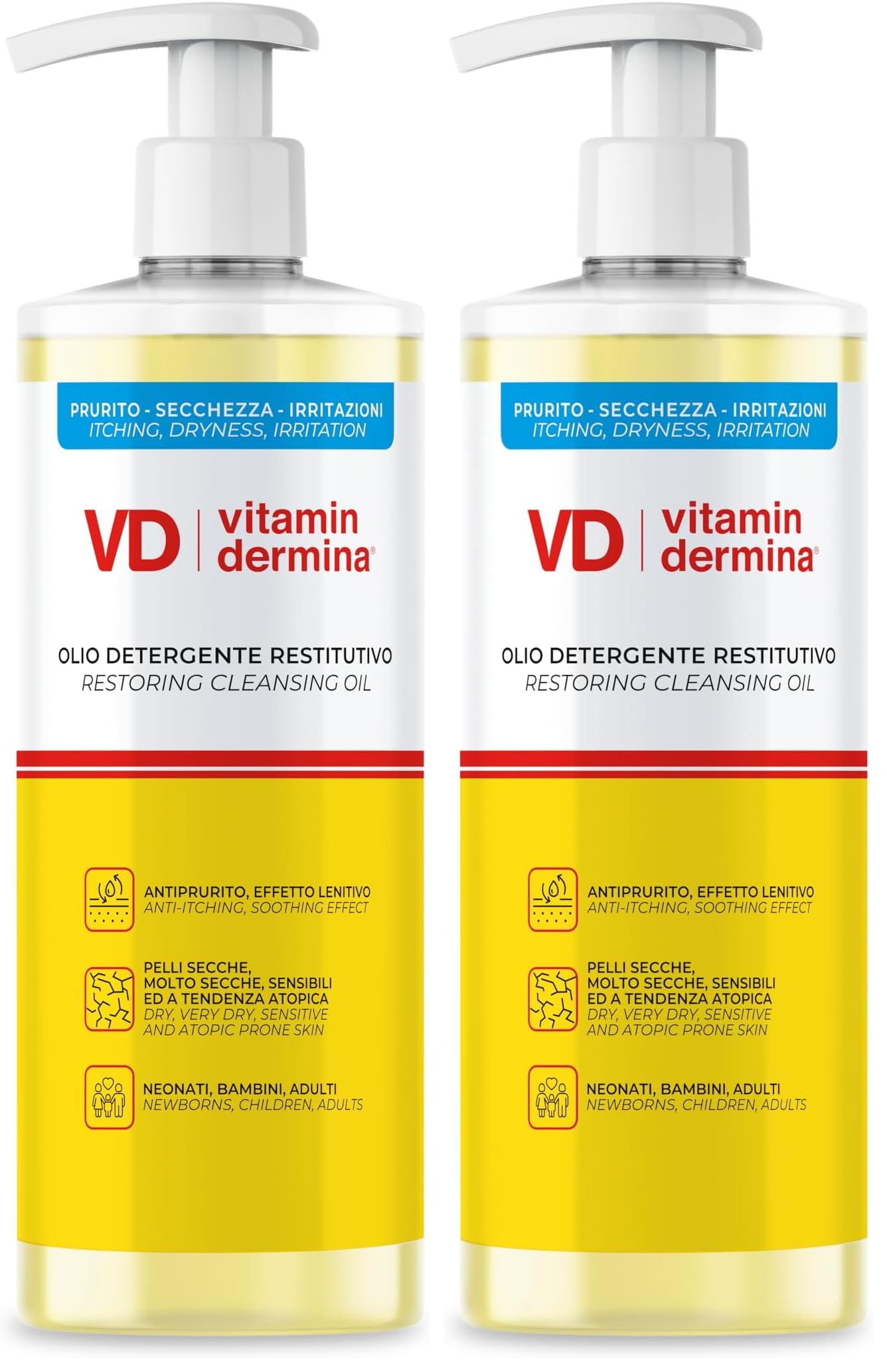 Vitamindermina Olio Detergente Restitutivo 500 ml Pelli Secche