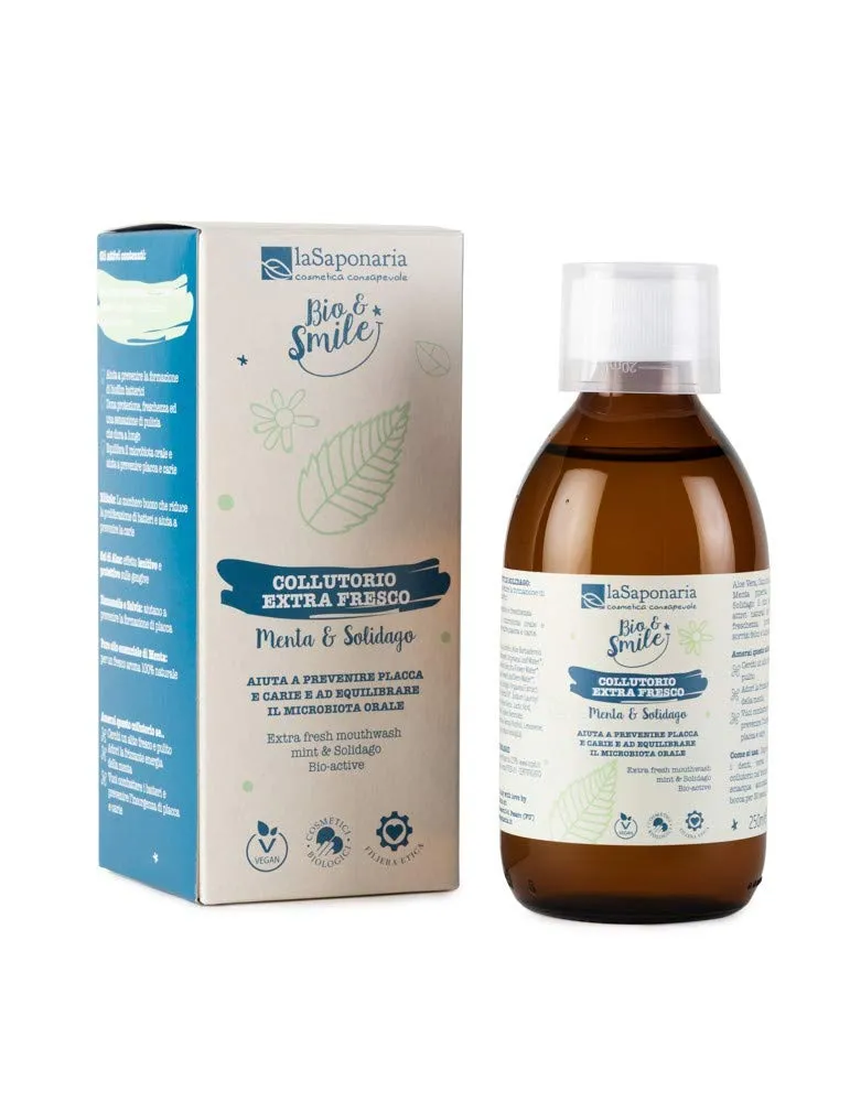 La Saponaria Bio&Smile Extra Fresco collutorio 250 ml senza fluoro