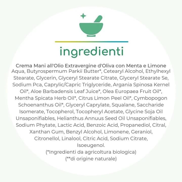 La Saponaria Menta e Limone Crema Mani 60 ml Nutriente