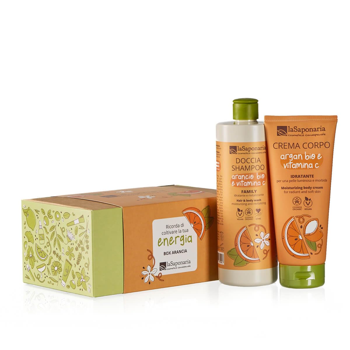 LaSaponaria Arancio Argan Cofanetto Regalo Doccia 500+Crema 200 ml