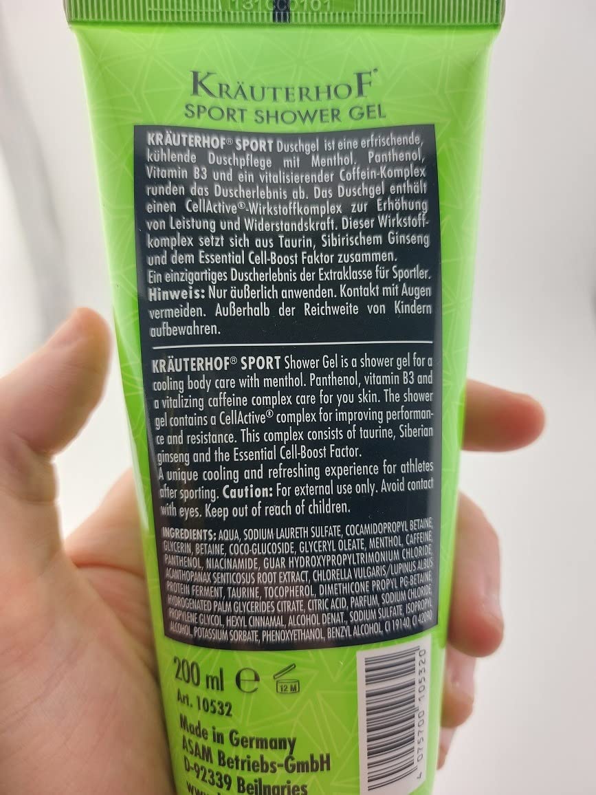 Krauterhof Sport bagnoschiuma gel 200 ml rivitalizzante